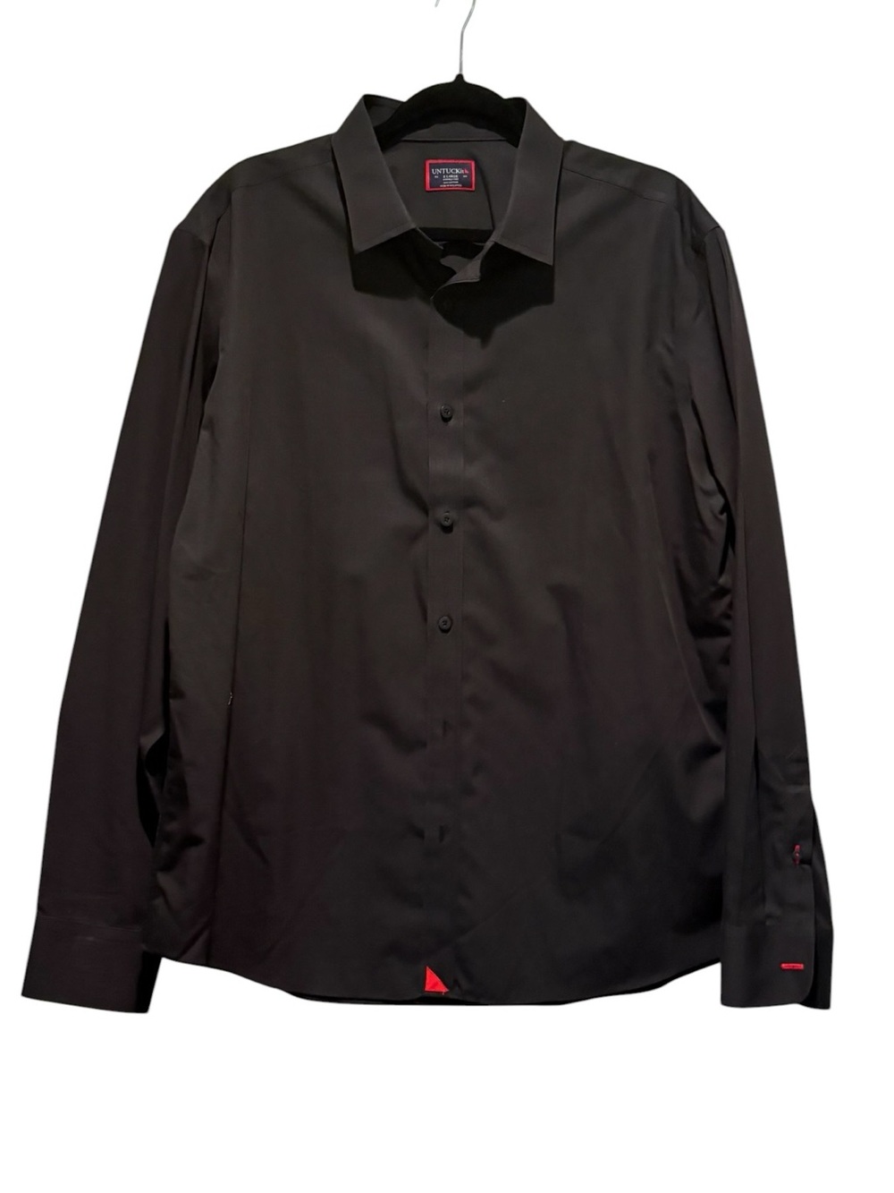 UNTUCKit - Men's Black Stone with Red Wrinkle Free button down shirt. Size XL.